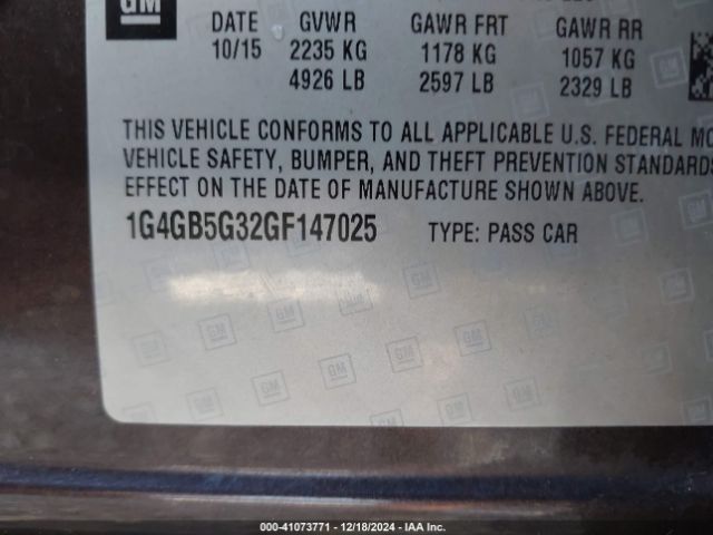 1G4GB5G32GF147025 Buick Lacrosse Leather