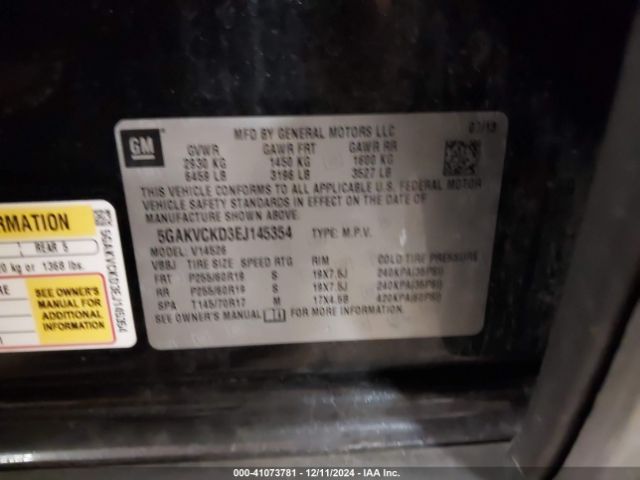 5GAKVCKD3EJ145354 Buick Enclave Premium