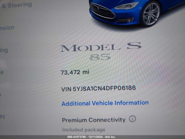 2013 TESLA MODEL S 5YJSA1CN4DFP06186 Photo 6