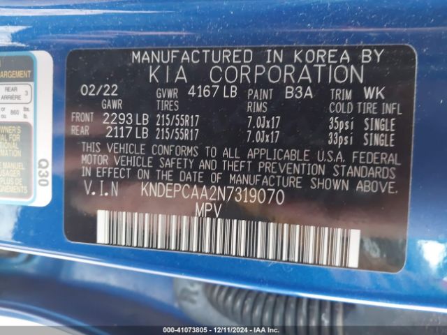 KNDEPCAA2N7319070 KIA Seltos Lx
