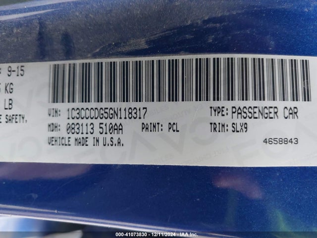 Chrysler 200 S 2016 1C3CCCDG5GN118317 Image 9