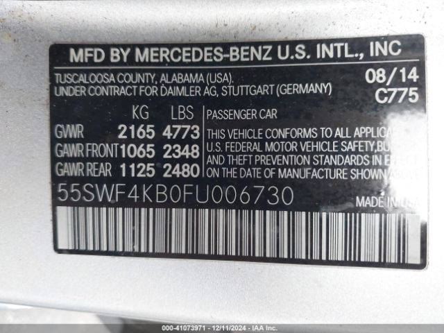 55SWF4KB0FU006730 Mercedes-Benz C 300 4matic/luxury 4matic/sport 4matic