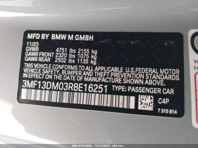 3MF13DM03R8E16251 BMW M2