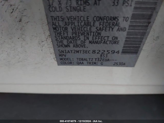 Nissan ROGUE SV 2014 5N1AT2MT3EC822594 Image 9