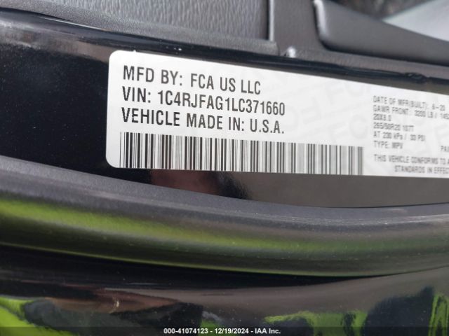 1C4RJFAG1LC371660 Jeep Grand Cherokee Altitude 4x4