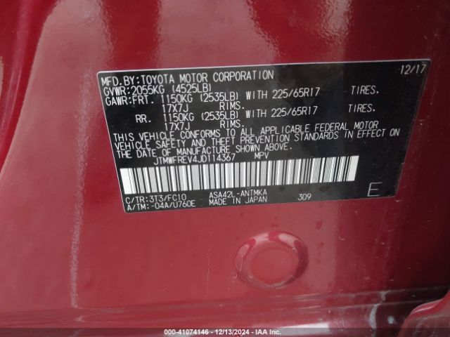 JTMWFREV4JD114367 Toyota Rav4 Adventure/xle
