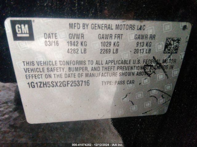 1G1ZH5SX2GF253716 Chevrolet Malibu Premier