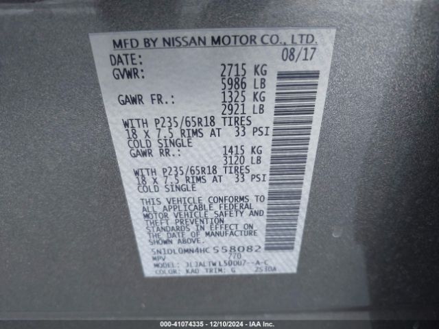 5N1DL0MN4HC558082 Infiniti QX60