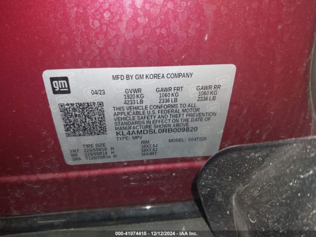 KL4AMDSL0RB009820 Buick Encore Gx Sport Touring Fwd