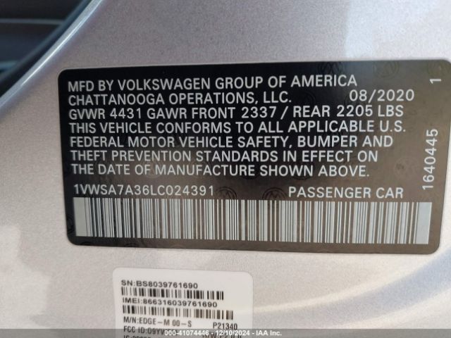 1VWSA7A36LC024391 Volkswagen Passat 2.0t Se