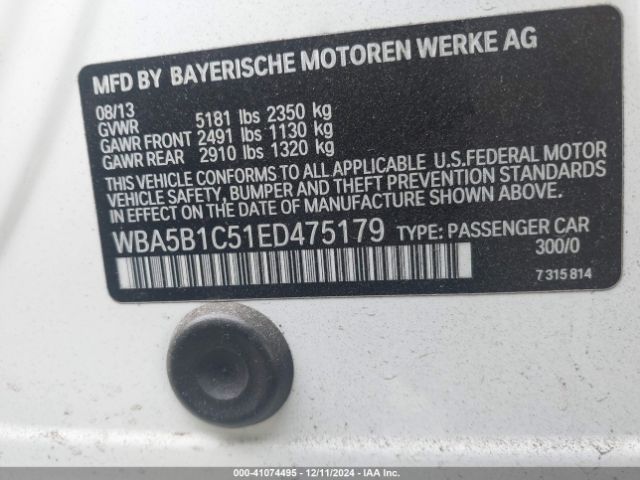 WBA5B1C51ED475179 BMW 535i