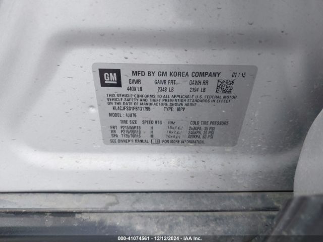 KL4CJFSB1FB131795 Buick Encore Convenience