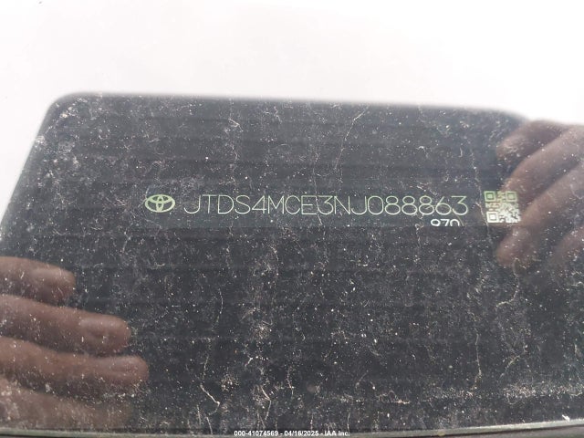JTDS4MCE3NJ088863 Toyota COROLLA SE