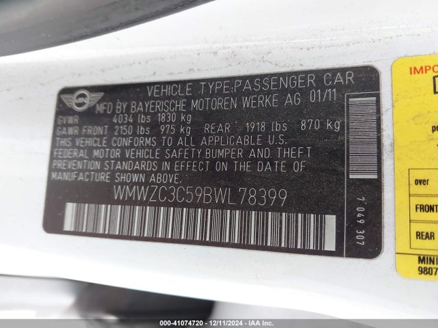 2011 MINI COOPER S COUNTRYMAN WMWZC3C59BWL78399 Photo 8