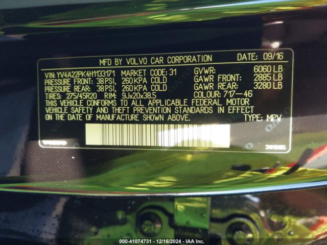YV4A22PK4H1133171 Volvo Xc90 T6 Momentum