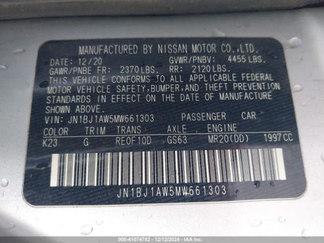 JN1BJ1AW5MW661303 Nissan Rogue Sport S Awd Xtronic Cvt