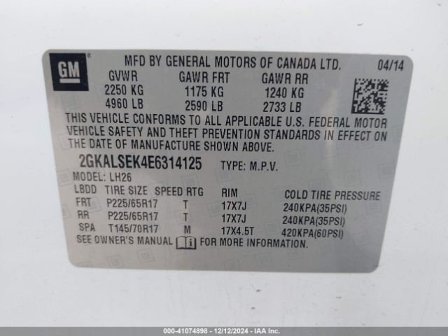 2GKALSEK4E6314125 GMC Terrain Slt-1