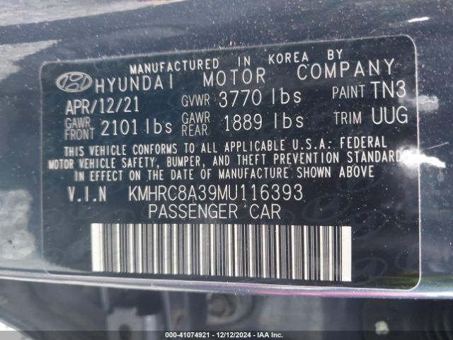 KMHRC8A39MU116393 Hyundai Venue Denim