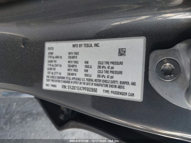 5YJ3E1EA7PF652860 Tesla Model 3 Rear-wheel Drive