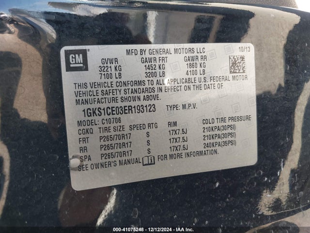 1GKS1CE03ER193123 GMC YUKON SLT