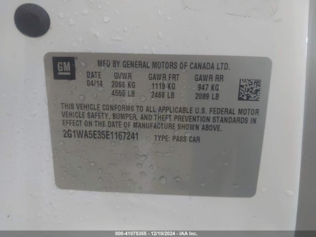 2G1WA5E35E1167241 Chevrolet Impala Limited Ls
