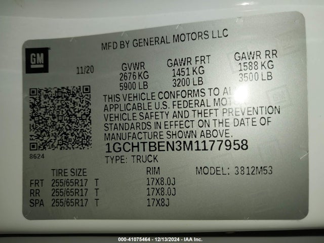1GCHTBEN3M1177958 Chevrolet Colorado 4wd  Long Box Wt