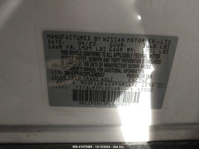 Nissan Kicks S Xtronic Cvt 2023 3N1CP5BV3PL530557 Image 9