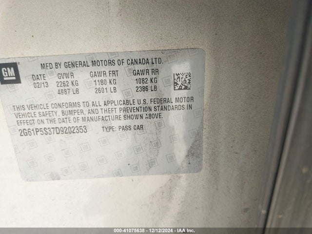 2013 CADILLAC XTS 2G61P5S37D9202353 Photo 8