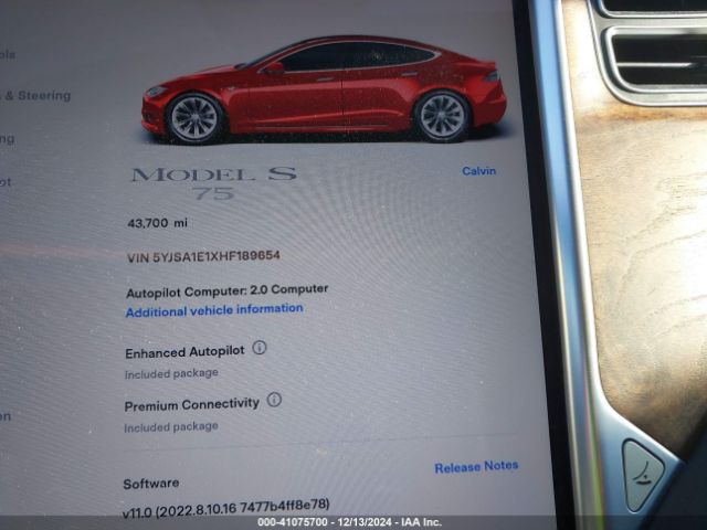 5YJSA1E1XHF189654 Tesla Model S 60/75