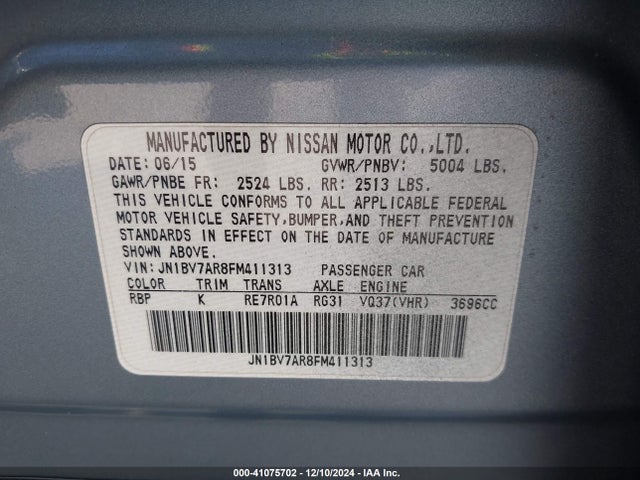 JN1BV7AR8FM411313 Infiniti Q50 SPORT