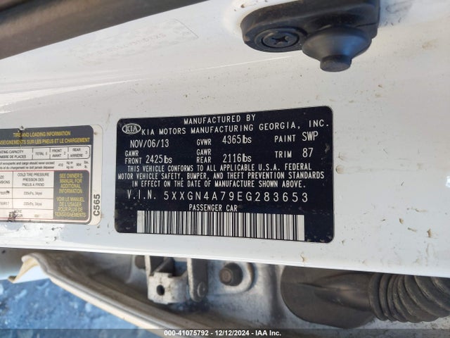 KIA OPTIMA EX 2014 5XXGN4A79EG283653 Image 9