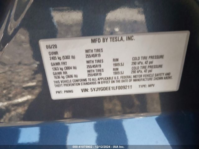 5YJYGDEE1LF009211 Tesla Model Y