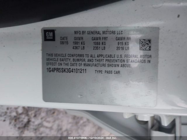 1G4PR5SK3G4101211 Buick Verano Convenience Group