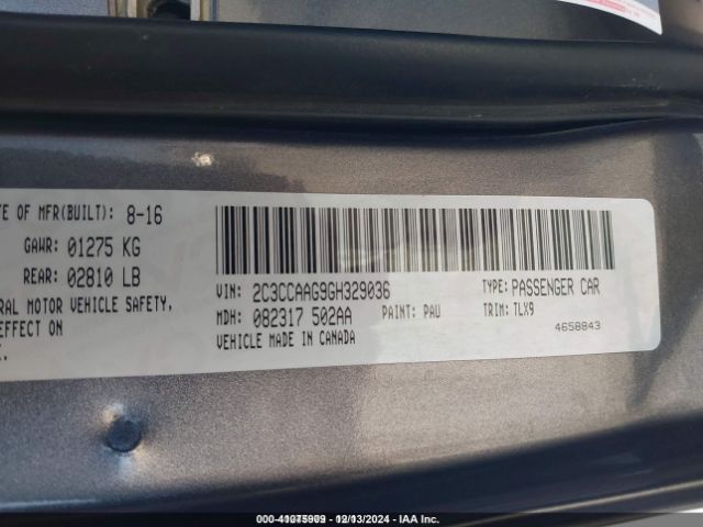 2C3CCAAG9GH329036 Chrysler 300 Limited