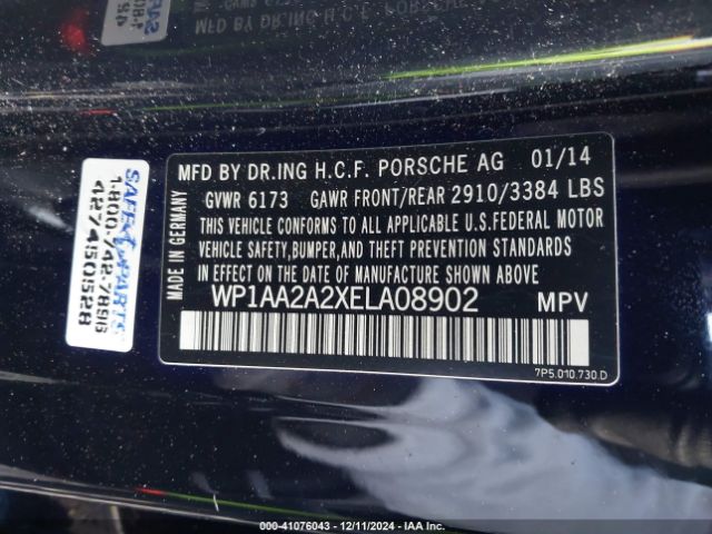 2014 PORSCHE CAYENNE WP1AA2A2XELA08902 Photo 8