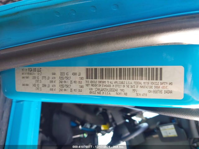 1C4AJWAG5HL693240 Jeep Wrangler Sport 4x4