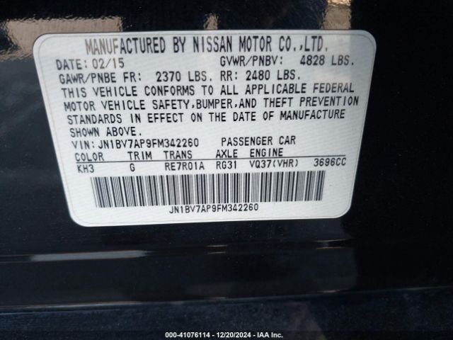 JN1BV7AP9FM342260 Infiniti Q50 Premium