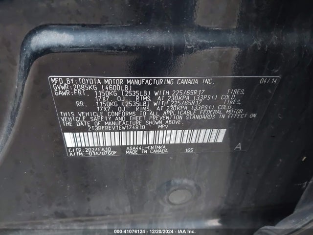 Toyota Rav4 Xle 2014 2T3RFREV1EW174810 Image 9