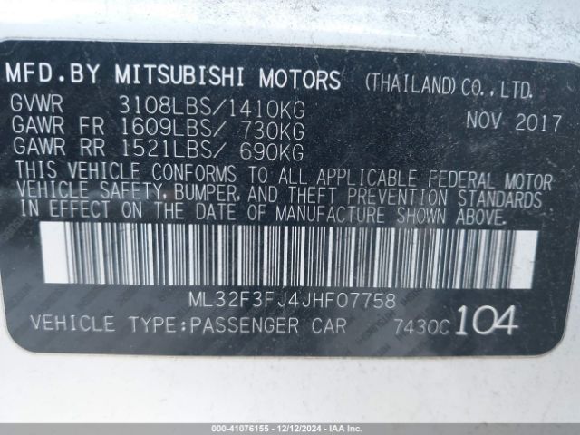 2018 MITSUBISHI MIRAGE G4 ML32F3FJ4JHF07758 Photo 8