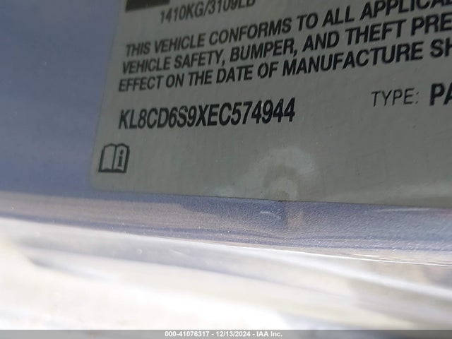 Chevrolet Spark 1lt Auto 2014 KL8CD6S9XEC574944 Image 9