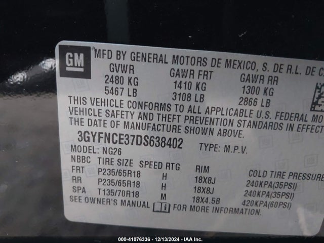 2013 CADILLAC SRX 3GYFNCE37DS638402 Photo 8