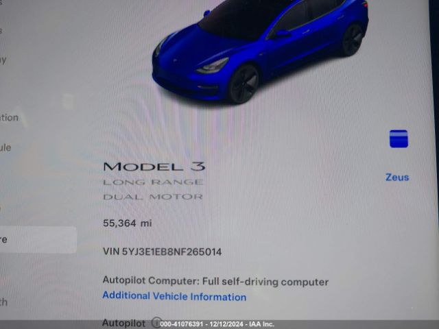 2022 TESLA MODEL 3 5YJ3E1EB8NF265014 Photo 6