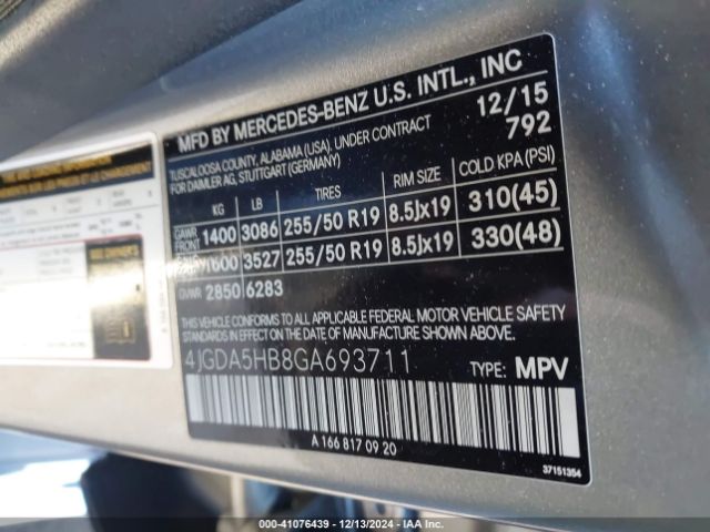 4JGDA5HB8GA693711 Mercedes-Benz Gle 350 4matic