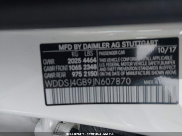 WDDSJ4GB9JN607870 Mercedes-Benz CLA 250 4MATIC