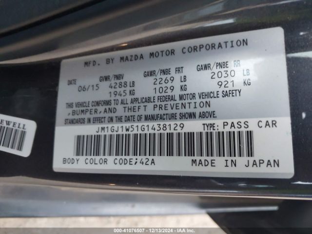 JM1GJ1W51G1438129 Mazda Mazda6 I Grand Touring