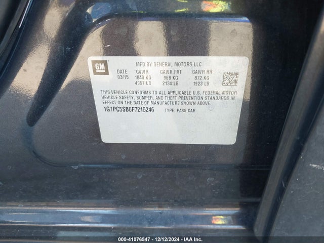 Chevrolet Cruze 1lt Auto 2015 1G1PC5SB6F7215246 Image 9