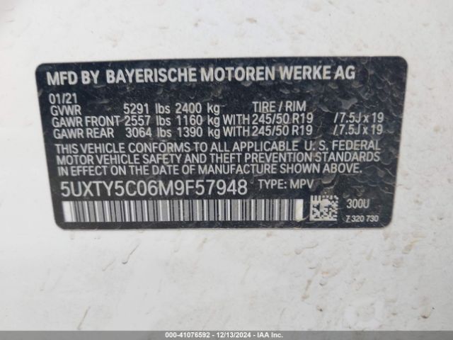 5UXTY5C06M9F57948 BMW X3 Xdrive30i