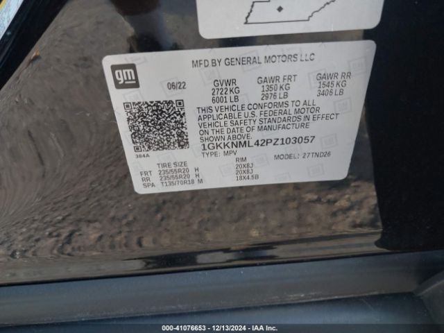 1GKKNML42PZ103057 GMC Acadia Fwd Slt
