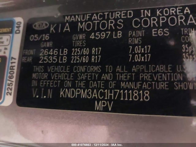 KIA Sportage Lx 2017 KNDPM3AC1H7111818 Image 9