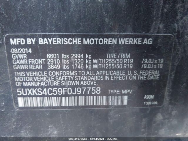 5UXKS4C59F0J97758 BMW X5 Xdrive35d